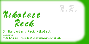 nikolett reck business card